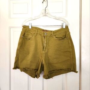 Judy Blue Denim Dyed Shorts Matcha Midrise Women Size 1xl